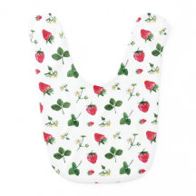 Schattigee Baby Bib met Waterverf Aardbeienpatroon