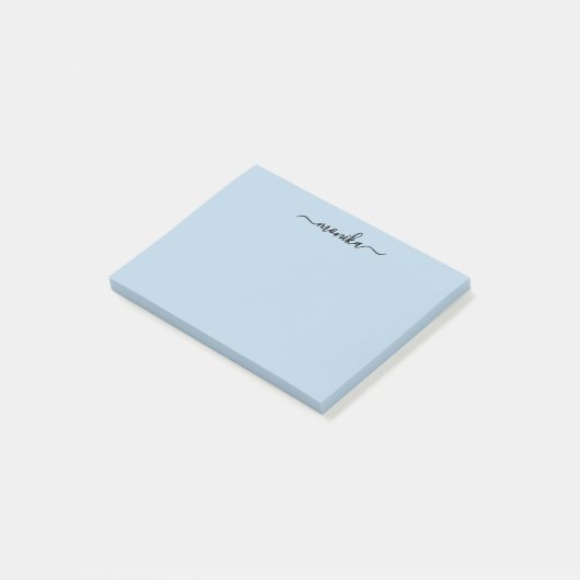 Schattigee Baby Blauw Aangepaste Naam Post-it® Notes (Schuin)