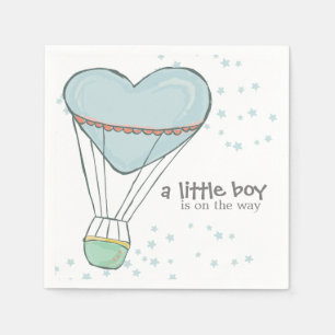 Schattigee Baby Blue Hete Luchtballon Baby shower Servet