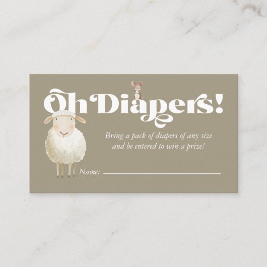 Schattigee Baby Boerderijdieren Luier Raffle Enclo Visitekaartje (Voorkant)