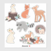 Schattigee Baby bosdieren Sticker (Vel)