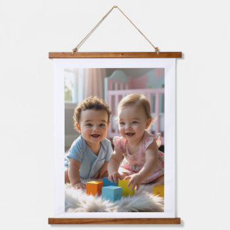 Schattigee Baby Boy & Girl Spelen in een zonovergo Hangend Wandkleed