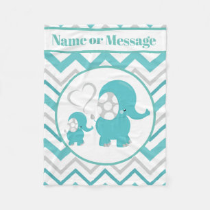 Schattigee baby boy olifant voeg naambericht toe fleece deken