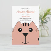 Schattigee Baby Cat Gender Reveal Invitation Kaart (Staand voorkant)