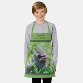 Schattigee Baby Cedar Waxwing Bird gepersonaliseer Schort (Gedragen)