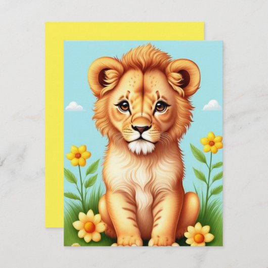 Schattigee Baby Cub Notitiekaartje (Voorkant / Achterkant)