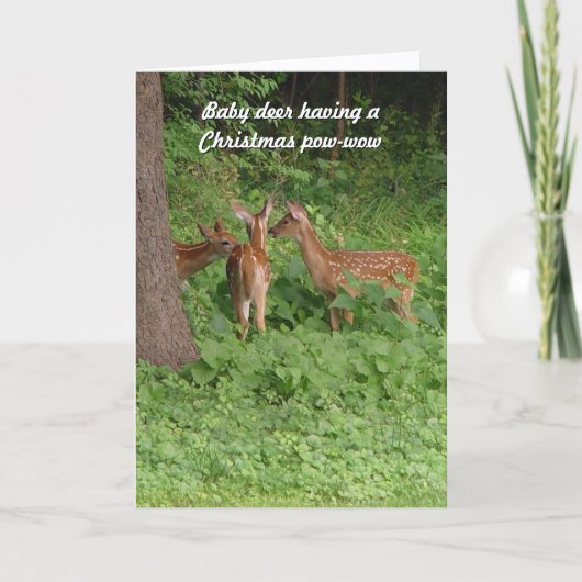 Schattigee Baby Deer Pow-Wow Kerst Kaart (Voorkant)