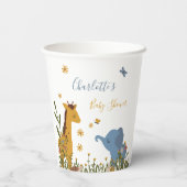 Schattigee Baby Dieren Bloemen Baby shower Papieren Bekers (Achterkant)
