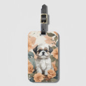 Schattigee Baby Dieren - Shih Tzu Puppy Bagagelabel (Voorkant (verticaal))