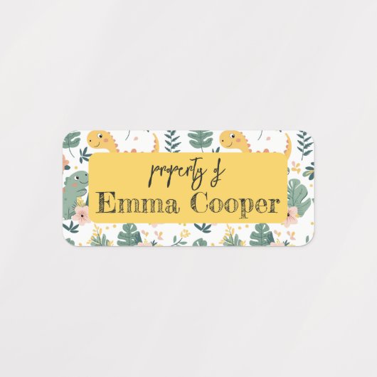 Schattigee Baby Dinosaurs Custom Kinderen Labels (Design 1)