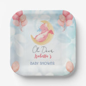 Schattigee baby draak dinosaurus Ballon baby showe Papieren Bordje (Voorkant)