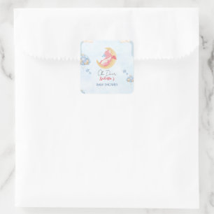 Schattigee baby draak dinosaurus Ballon baby showe Vierkante Sticker