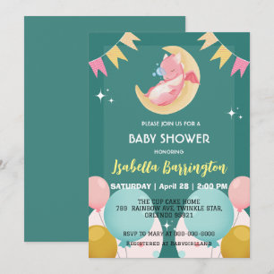 Schattigee baby draak dinosaurus ballon meisje bab kaart