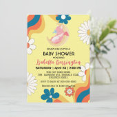 Schattigee baby draak dinosaurus ballon meisje bab kaart (Staand voorkant)