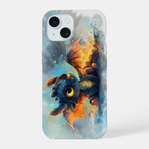Schattigee Baby Dragon in prachtige kleuren. iPhone 15 Hoesje