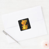 Schattigee baby Dragon spuwen vuur Vierkante Sticker (Envelop)