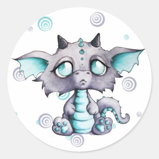 Schattigee Baby Dragon Sticker (Voorkant)