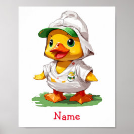 Schattigee Baby Duck aangepaste naam Poster
