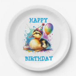 Schattigee baby Duck Happy Birthda Papieren Bordje