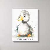 Schattigee Baby Duck Waterverf Canvas Afdruk (Voorkant)