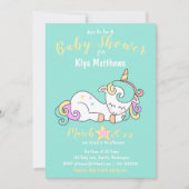 Schattigee Baby Eenhoorn, kleurrijk Baby shower Kaart (Voorkant)