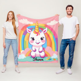 Schattigee Baby eenhoorn regenboog Fleece Deken