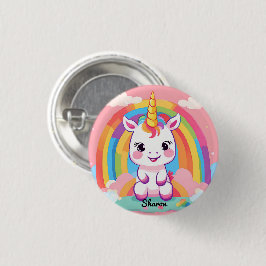 Schattigee Baby eenhoorn regenboog Ronde Button 3,2 Cm