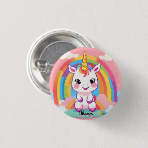 Schattigee Baby eenhoorn regenboog Ronde Button 3,2 Cm