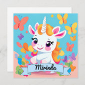 Schattigee Baby eenhoorn vlinder aangepaste naam (Voorkant / Achterkant)