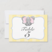 Schattigee Baby Elephant Party Tafelnummer Kaart # (Voorkant)