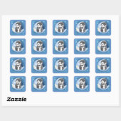 Schattigee Baby en pinguïn Vierkante Sticker (Vel)