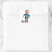 Schattigee Baby Football Speler Vierkante Sticker (Tas)