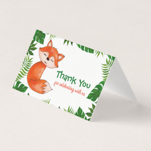 Schattigee Baby Fox   BABY SHOWER   Dank u Kaart