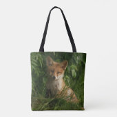 Schattigee Baby Fox in een groen bos Draagtas (Achterkant)