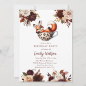 Schattigee Baby Fox | Verjaardagstheefeest Kaart (Voorkant)