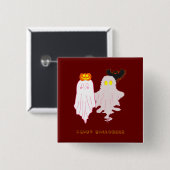Schattigee Baby Ghosts Halloween Button (Voorkant /achterkant)