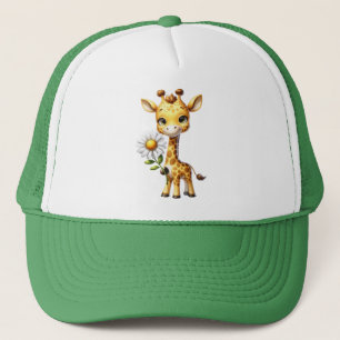 Schattigee Baby Giraffe met Daisy Flower-88681 Trucker Pet