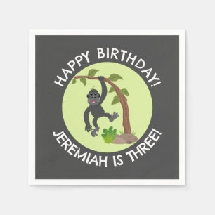 Schattigee baby gorilla gepersonaliseerde cartoon servet