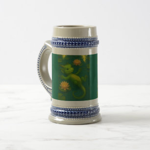 Schattigee baby Groene Bos Draak Puppy Ogen Zwemme Bierpul