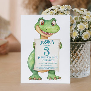 Schattigee Baby Groene Dinosaurus Kids Verjaardags Kaart