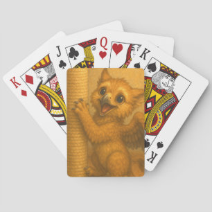 Schattigee baby grote oog griffioen krabben post f pokerkaarten