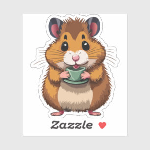 Schattigee Baby Hamster Cartoon Karakter Sticker