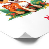 Schattigee Baby Herten aangepaste naam Poster (Hoek)