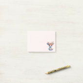 Schattigee Baby Herten met geweien en bloemen Post-it® Notes (Op bureau)