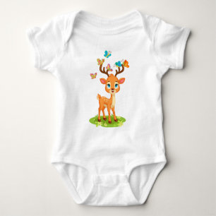 Schattigee Baby herten spelen met Butterfles-23475 Romper