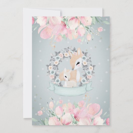 Schattigee Baby herten sterren bladeren Baby showe Kaart (Achterkant)