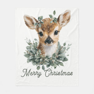 Schattigee Baby Herten Vrolijk Kerstfeest - Waterv Fleece Deken