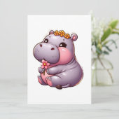 Schattigee Baby Hippo Kaart (Staand voorkant)