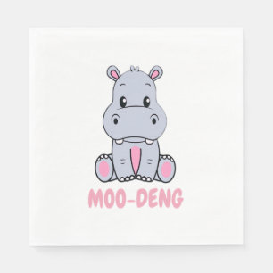 Schattigee Baby Hippo Moo Deng Bouncy Pig in Thai Servet