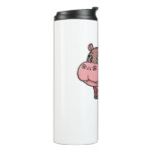 Schattigee Baby Hippo Moo Deng T-shirt met lange m Thermosbeker (Gedraaid links)